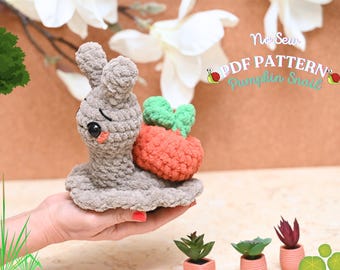 Pumpkin Snail Crochet Pattern: No-Sew Amigurumi (PDF Pattern)