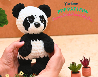 Panda Bear Crochet Pattern: No Sew Amigurumi Plushie (PDF Pattern)