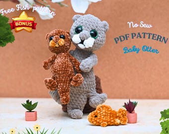 Otter Crochet Pattern: No Sew Amigurumi Plushie (PDF Pattern)