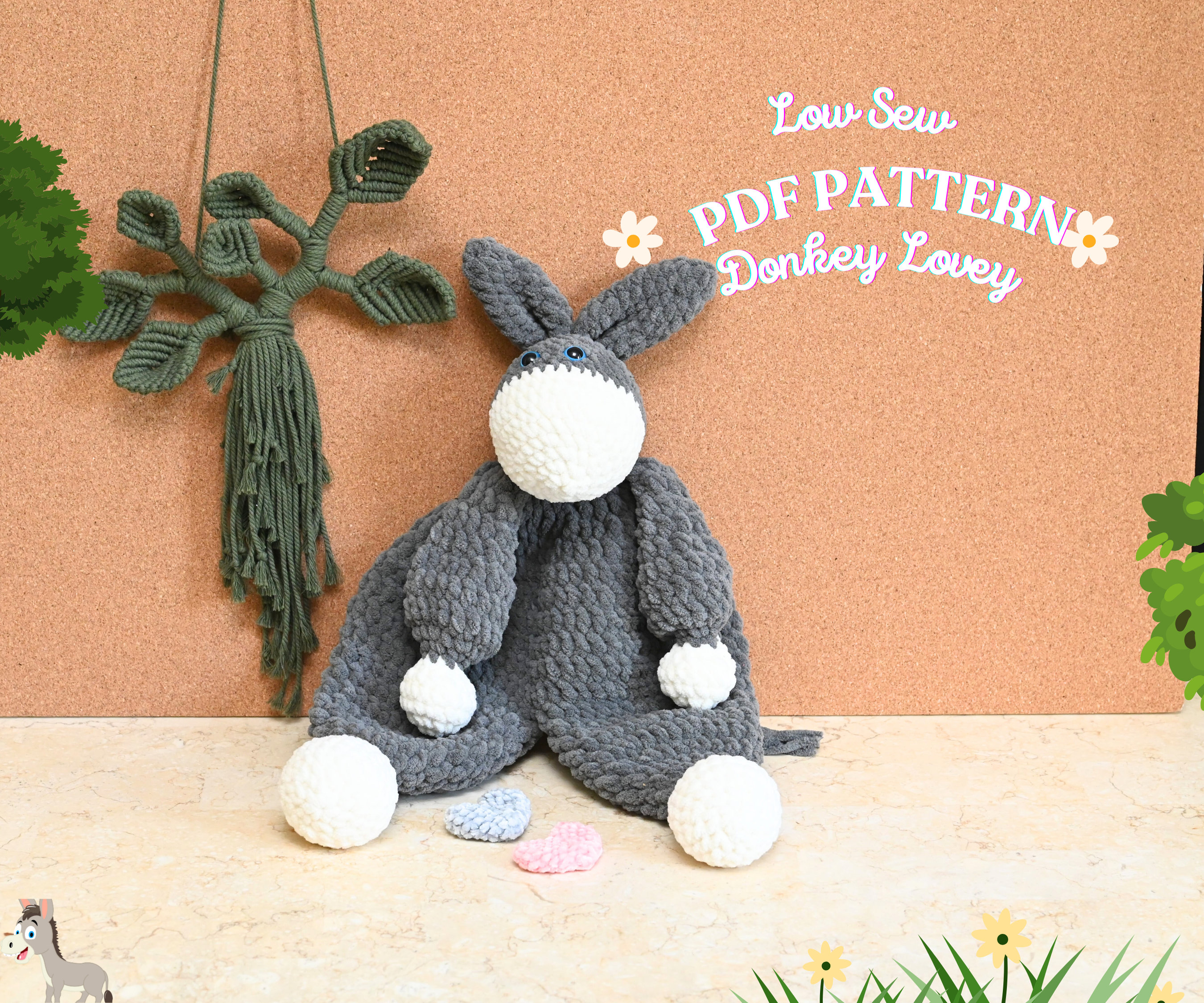 30 Donkey Crochet Patterns for Farm Animal Fans, Gifts, and Nursery Decor 25 Dewdrop Plushie Donkey Pattern