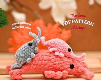 No Sew Crochet Shrimp Pattern | Mini Amigurumi Keychain PDF