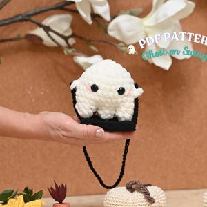 Ghost On Swing Crochet Pattern, Halloween Crochet Pattern, Car Hanging Crochet Pattern, Ghostly Crochet Pattern, Halloween Collection