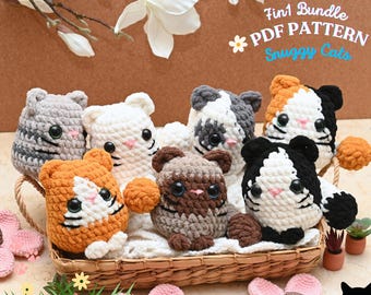 Crochet Cat Pattern | 7-in-1 Kitten Amigurumi (PDF Pattern
