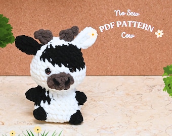 Patrón de amigurumi de vaca de crochet sin costura (PDF)