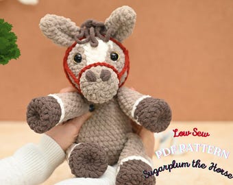 Low Sew Sugarplum the Horse Crochet Pattern: Amigurumi Plushie (PDF Pattern)