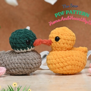 No Sew Mallard Rubber Ducky Crochet Pattern, Duck crochet pattern, No Sew Amigurumi ,Crochet Plushie Pattern-2 in 1 PDF PATTERN