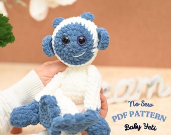 NO SEW-haakpatroon baby yeti - marktprep amigurumi pluche pdf