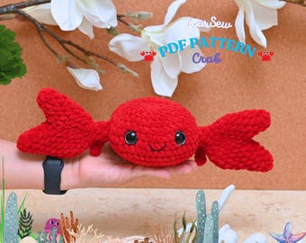 Padrão de crochê de caranguejo: pelúcia amigurumi com costura baixa (padrão em PDF)