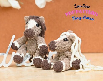 Low Sew Tiny Horse Crochet Pattern: Amigurumi Plushie (PDF Pattern)