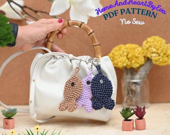 Patrón de llavero de pez a crochet sin costuras: Amigurumi (patrón en PDF)