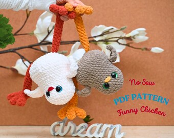 Funny Chick Crochet Pattern: No Sew Amigurumi Plushie (PDF Pattern)