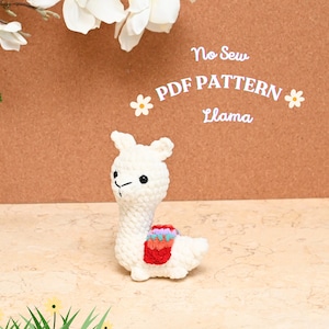 Llama No Sew Crochet Pattern, Llama crochet pattern, No Sew Amigurumi Crochet Patterns, Crochet Pattern, Plushie Pattern