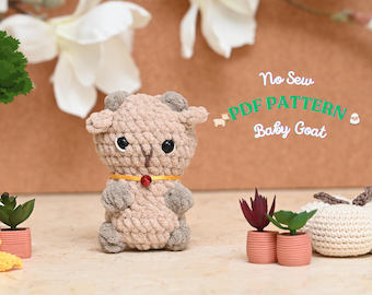 No Sew-haakpatroon babygeit: amigurumi-knuffel (pdf-patroon)