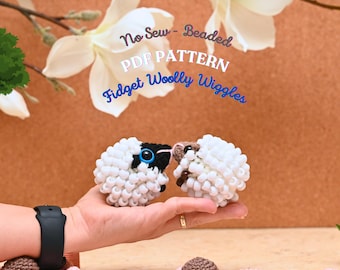 No Sew Beaded Fidget Sheep Crochet Pattern | Sensory ASMR Toy | PDF in English