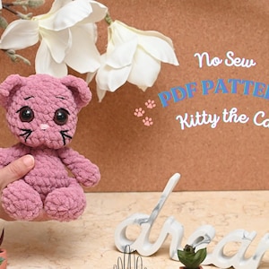 Cat No Sew Crochet Pattern, cat crochet pattern, No Sew Amigurumi Crochet Patterns, Crochet Pattern, Plushie Pattern, Cat Amigurumi, kitten