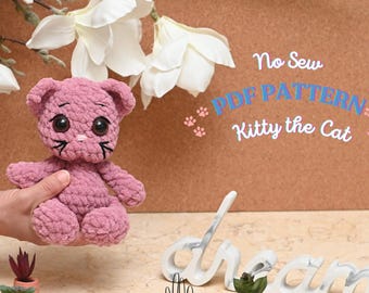 No Sew Cat Häkelanleitung: Amigurumi Plushie (PDF-Muster)