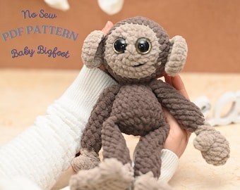 MARKT VOORBEREIDING No Sew Baby Bigfoot | Haakpatroon van 30 minuten | Amigurumi-pdf voor beginners