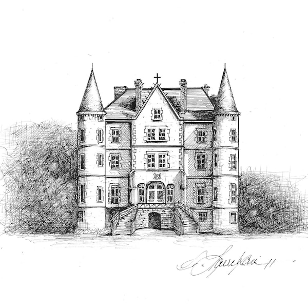 Château de la Motte-Husson, France 11 » x 8.5 » print