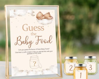 Baby Shower Game Guess the Food in Teddy Theme