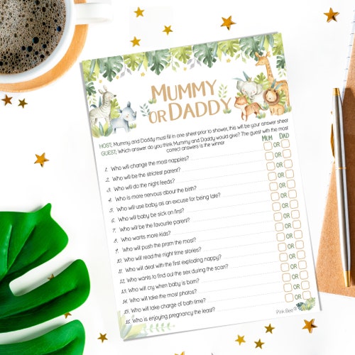 Baby Shower Game Labour or Lust in Blue Floral Theme 10 20 Etsy UK