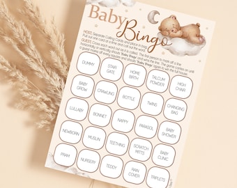 Baby Shower Bingo Game in a Teddy Bear Theme 10 - 20 Players