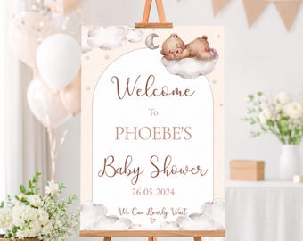 Personalised Baby Shower Teddy Bear Themed Welcome Sign