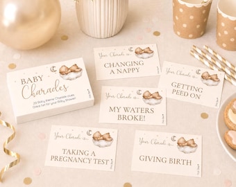 Baby Shower Game Charades in Teddy Theme
