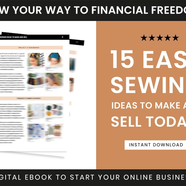 15 Ideas To Sew And Sell Today For Passive Income | Etsy Small Business Ideas | Handmade Business Sewing Ideas Ebook PDF Instant Download