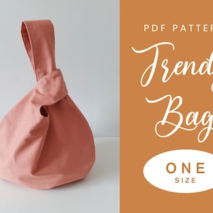 Patron de couture pour sac avec noeud | Taille unique | Téléchargement instantané | PDF numérique facile | Sac à main pour femme | Sac noeud japonais | Cadeau de couture de sac à provisions