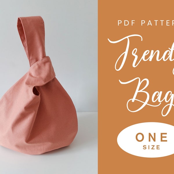 Patron de couture pour sac avec noeud | Taille unique | Téléchargement instantané | PDF numérique facile | Sac à main pour femme | Sac noeud japonais | Cadeau de couture de sac à provisions