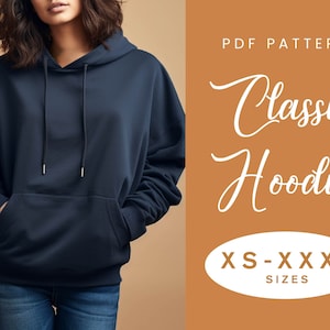Women's Hoodie Sewing Pattern | XS-XXXL | Instant Download | Easy Digital PDF | Oversized Sweatshirt Hooded Sweater