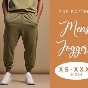 Mens Sweatpants Sewing Pattern | XS-XXXL | Instant Download | Easy Digital PDF | Oversized Mens Joggers Pants Tracksuit Jogging Bottoms