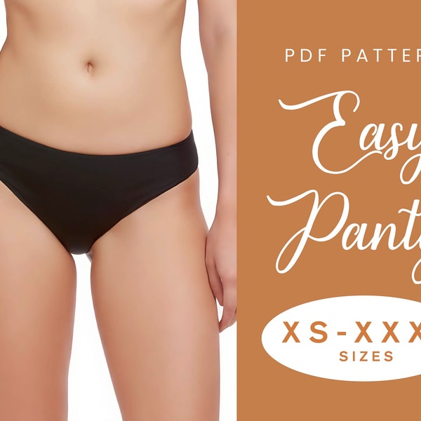 Patron de couture de sous-vêtements | TP-XXXL | Téléchargement instantané | PDF numérique facile | Culotte culotte taille basse à motif de pantalons pour femmes