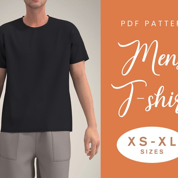Mens T-Shirt Classic Sewing Pattern | XS-XL | Instant Download | Easy Digital PDF