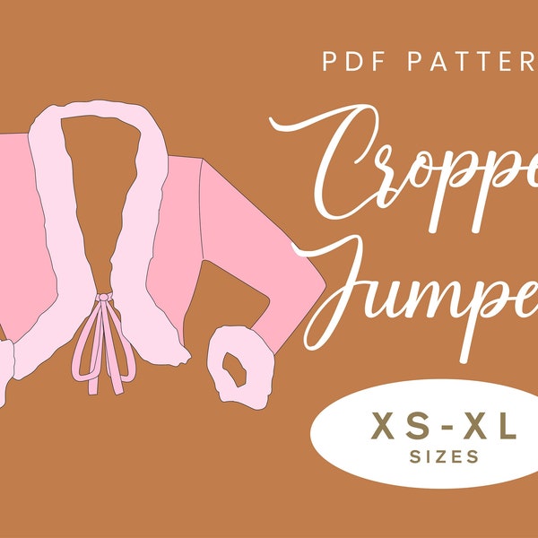Cropped Jumper Sewing Pattern | XS-XL | Instant Download | Easy Digital PDF