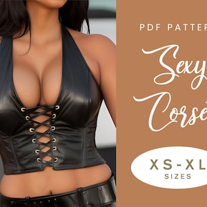 Sexy Corset Top Sewing Pattern | XS-XL | Lace up Bustier Cosplay | Digital PDF |  Instant Download