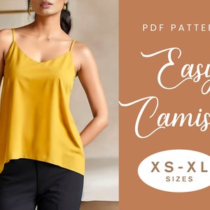 V-Neck Camisole Sewing Pattern | XS-XL | Instant Download | Classic Top | Digital PDF