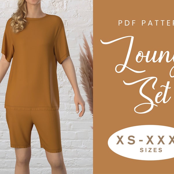 Loungewear Set Sewing Pattern | XS-XXXL | Women's T-shirt and Leggings | Instant Download | Easy Digital PDF