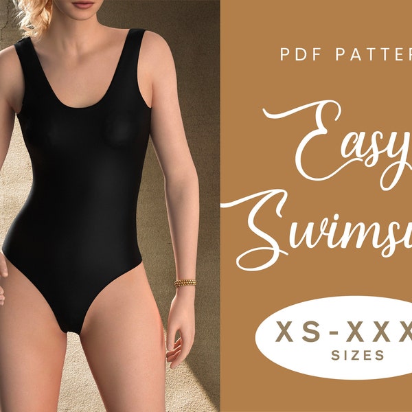 Swimsuit Sewing Pattern One Piece | XS-XXXL | Instant Download | Easy Digital PDF