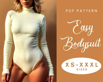 Modèle de couture de body à col roulé Top | XS-XXXL | Téléchargement instantané | PDF numérique facile