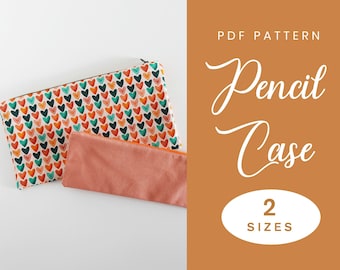 Easy Pencil Case Sewing Pattern | Two Sizes | Instant Download | Digital PDF | Zipper Pouch | Accessory | Sewing Gift | Zipped Bag