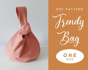 Patron de couture pour sac avec noeud | Taille unique | Téléchargement instantané | PDF numérique facile | Sac à main pour femme | Sac noeud japonais | Cadeau de couture de sac à provisions