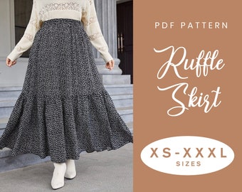 Skater Skirt Sewing Pattern XS-XL Instant Download Easy - Etsy UK