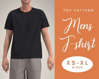 Mens T-Shirt Classic Sewing Pattern | XS-XL | Instant Download | Easy Digital PDF