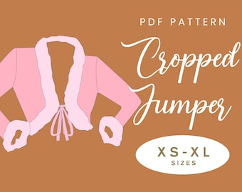 Cropped Jumper Sewing Pattern | XS-XL | Instant Download | Easy Digital PDF