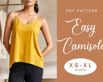 V-Neck Camisole Sewing Pattern | XS-XL | Instant Download | Classic Top | Digital PDF