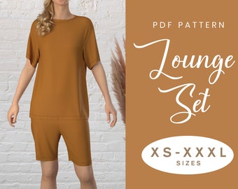 Loungewear Set Sewing Pattern | XS-XXXL | Women's T-shirt and Leggings | Instant Download | Easy Digital PDF