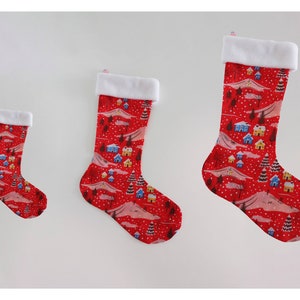 Christmas Stocking Sewing Pattern Three Sizes Instant Download Easy Digital PDF Sewing Gift Accesory Christmas Hanging Sock image 2
