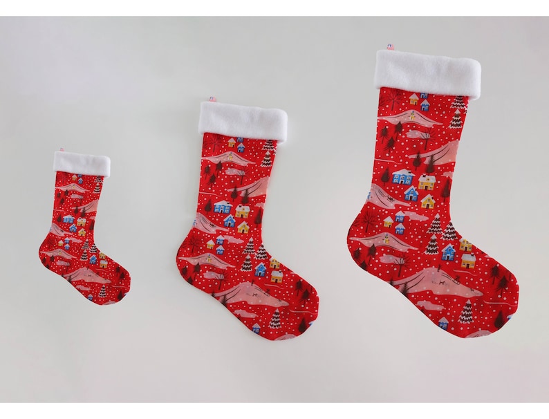 Christmas Stocking Sewing Pattern Three Sizes Instant Download Easy Digital PDF Sewing Gift Accesory Christmas Hanging Sock image 2