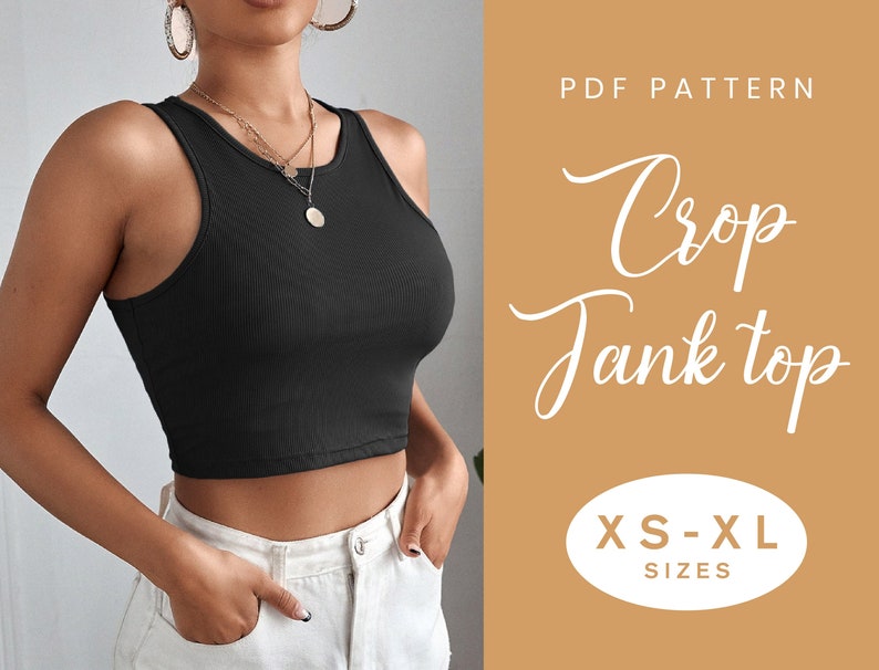 Crop Tank Top Sewing Pattern | XS-XL | Instant Download | Easy Digital PDF 